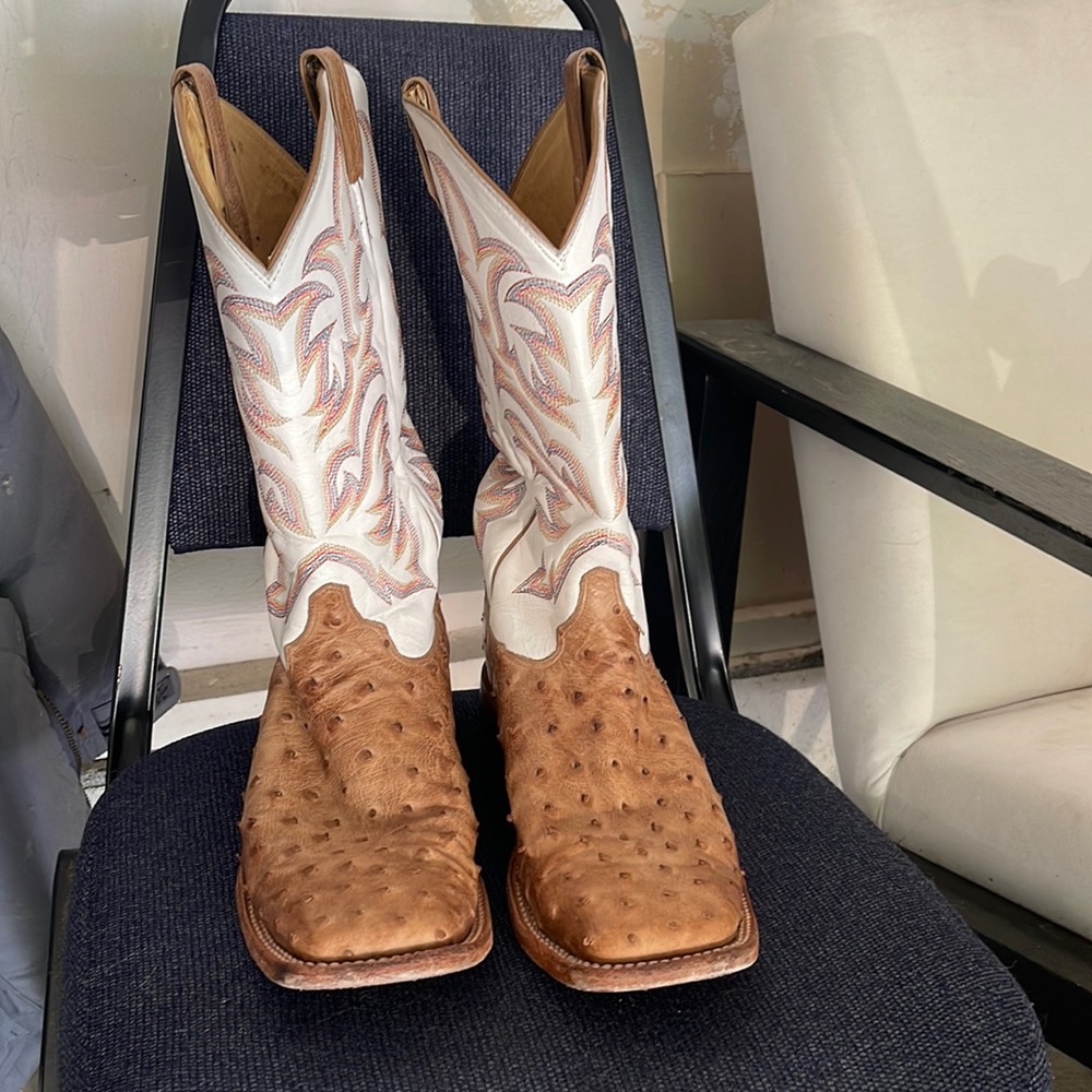 Full Quill Ostrich Cowboy Boots -Square Toe